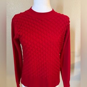 Red Textured Women's Sweater